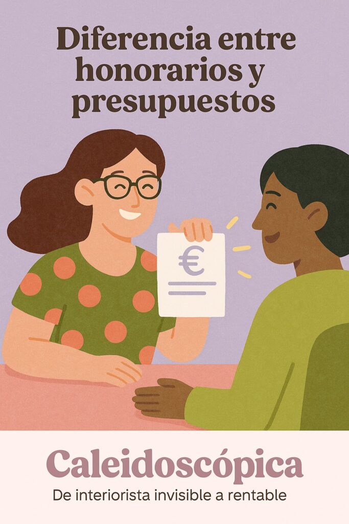 Interiorista presentando presupuesto e honorarios con confianza y profesionalidad – Caleidoscópica.